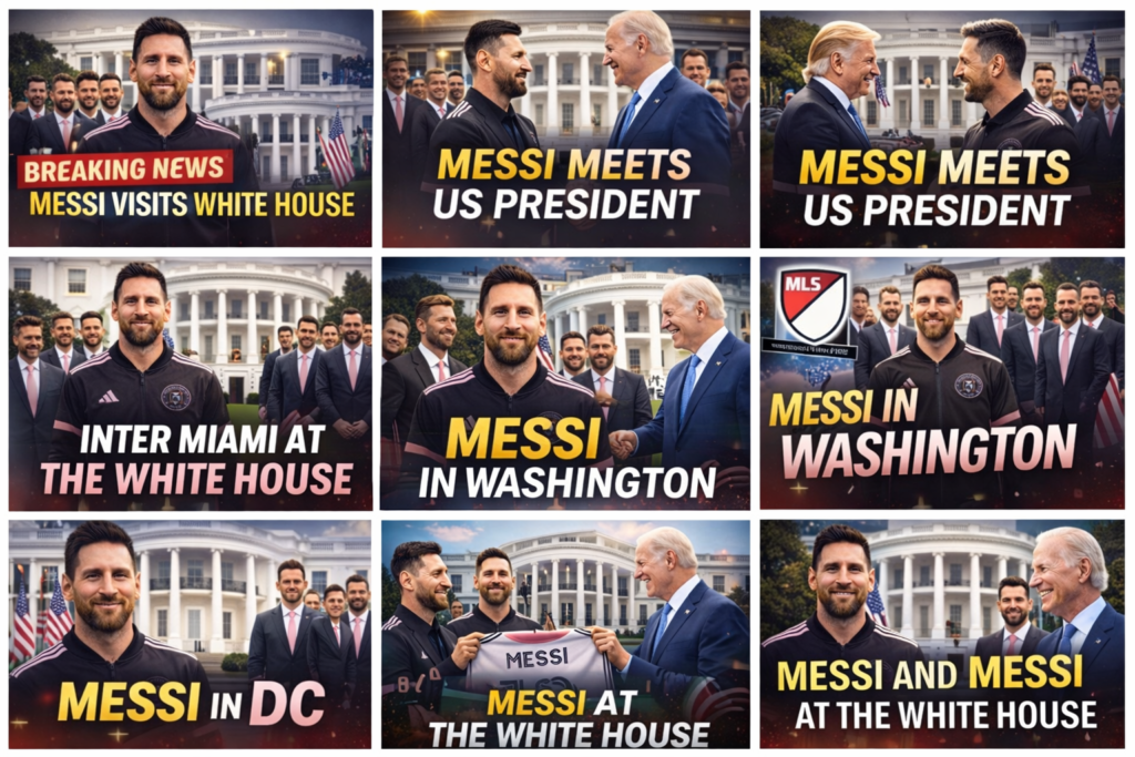 Lionel Messi and Inter Miami players visiting the White House in Washington