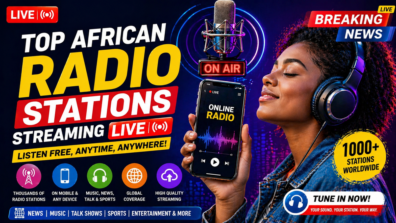 Top African radio stations streaming live online on mobile devices