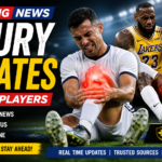 Injury updates for top players showing injured athletes and recovery status in sports