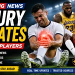 Injury updates for top players showing injured athletes and recovery status in sports