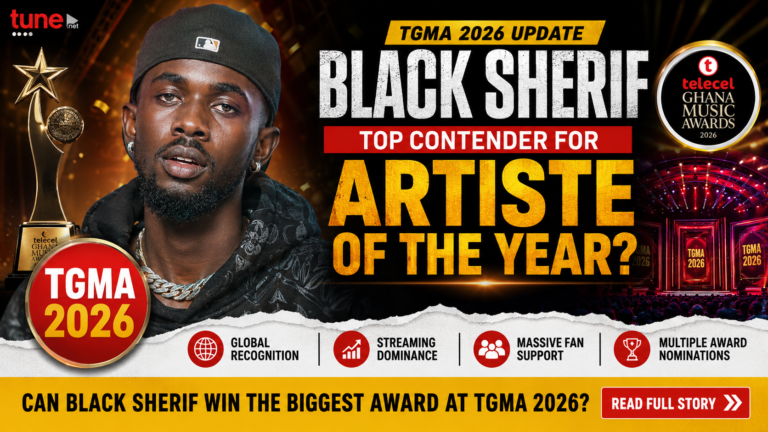 Black Sherif TGMA 2026 Artiste of the Year favorite performing live