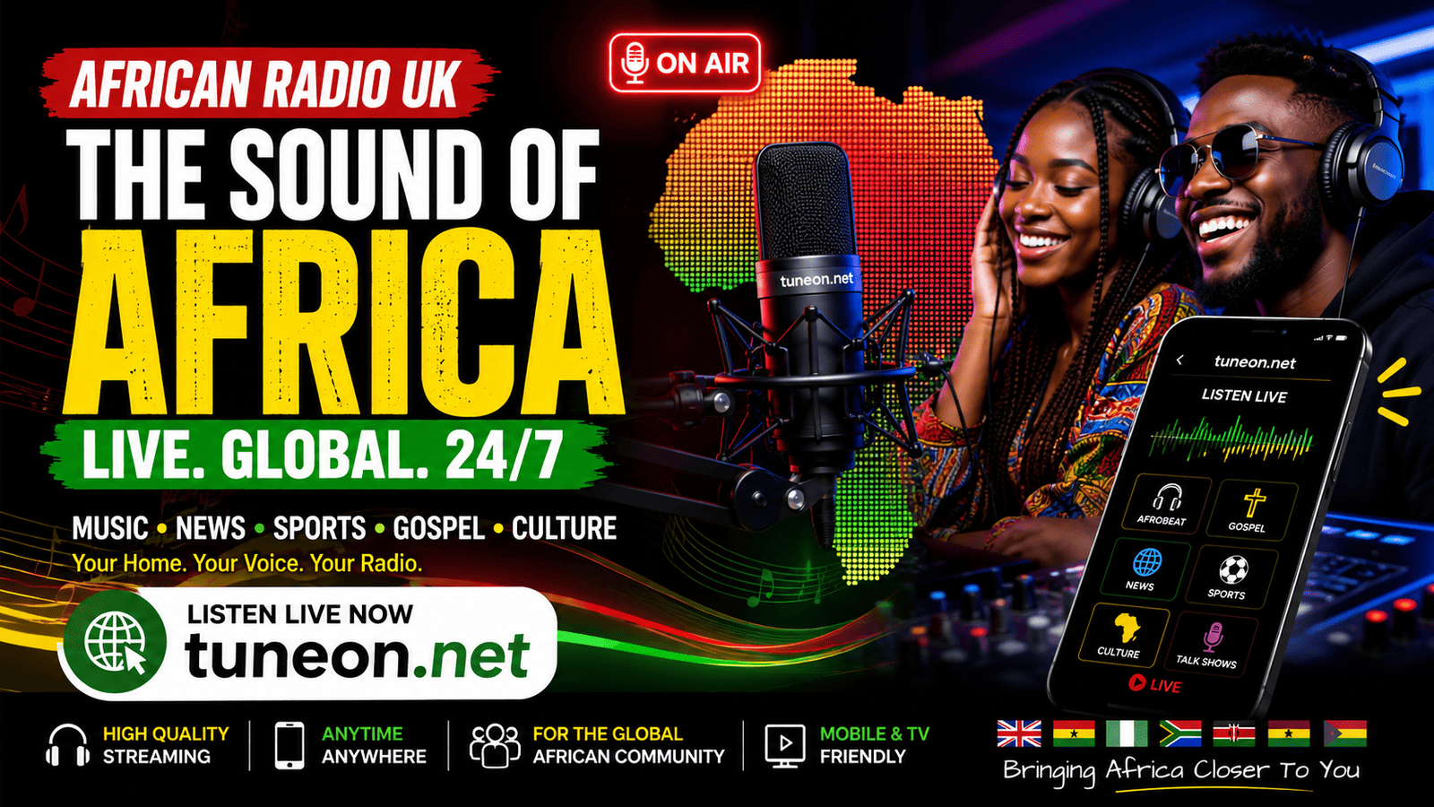 African radio UK streaming live online with Afrobeat music and entertainment