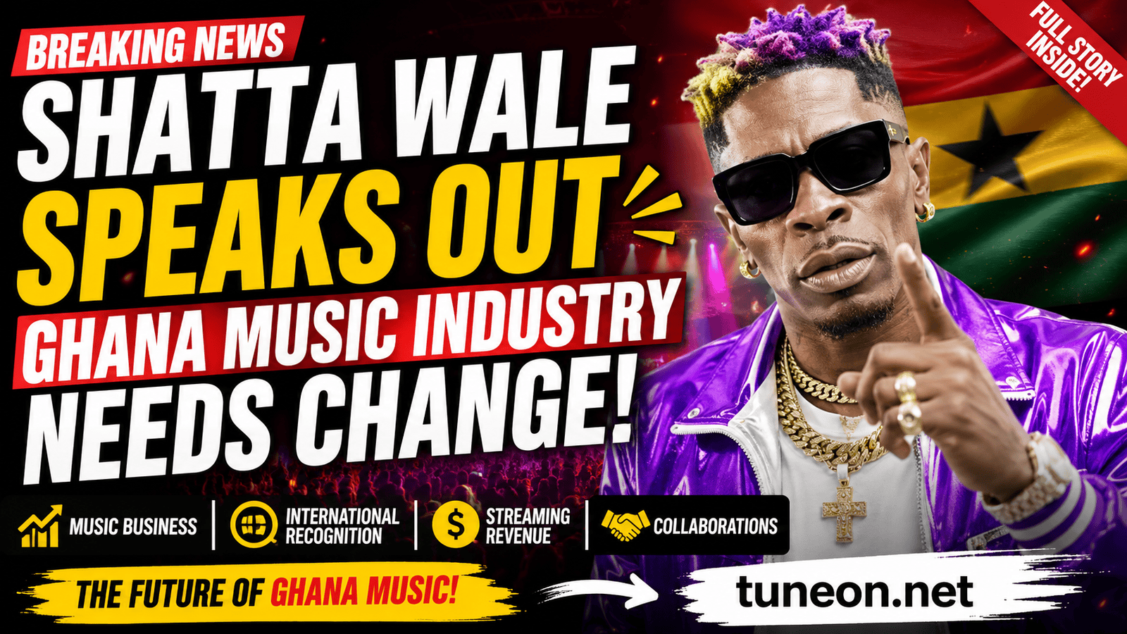 Shatta Wale Ghana Music Industry comments trending worldwide on tuneon.net