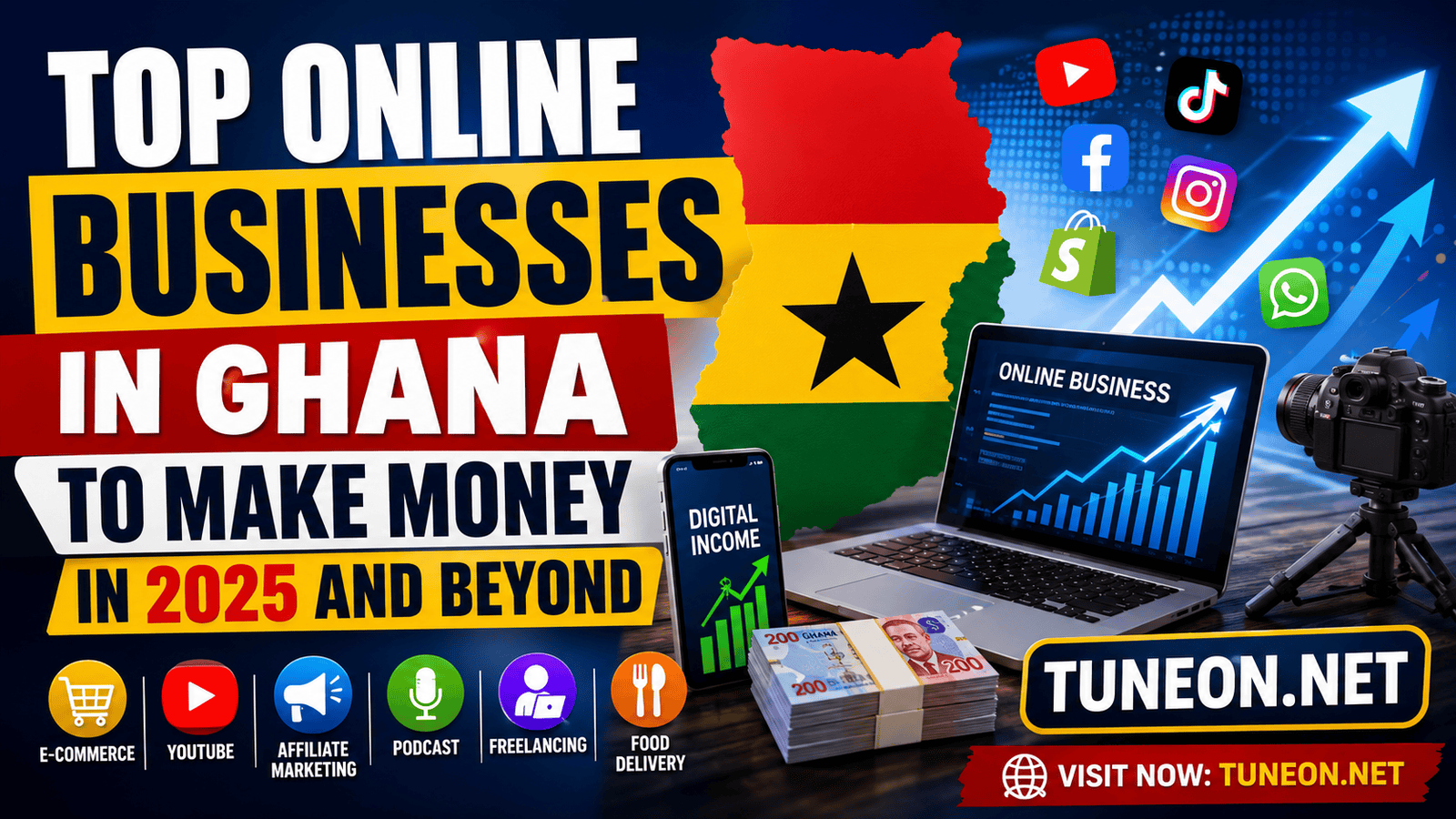 Online Businesses in Ghana growing fast with digital entrepreneurship trends on tuneon.net