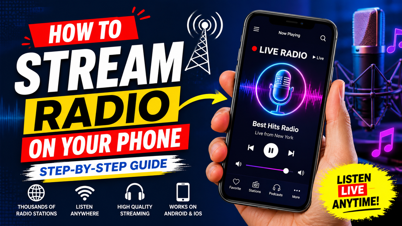 How to Stream Radio on Your Phone (Step-by-Step) using mobile apps and live streaming