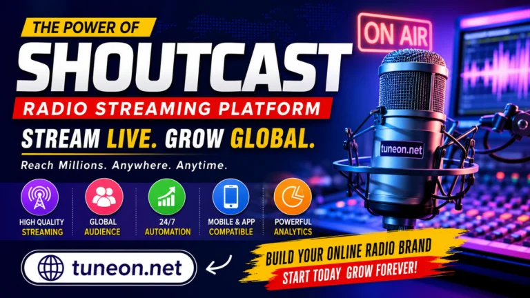 Best Radio Streaming Platforms 2026 guide with TuneOn Radio branding