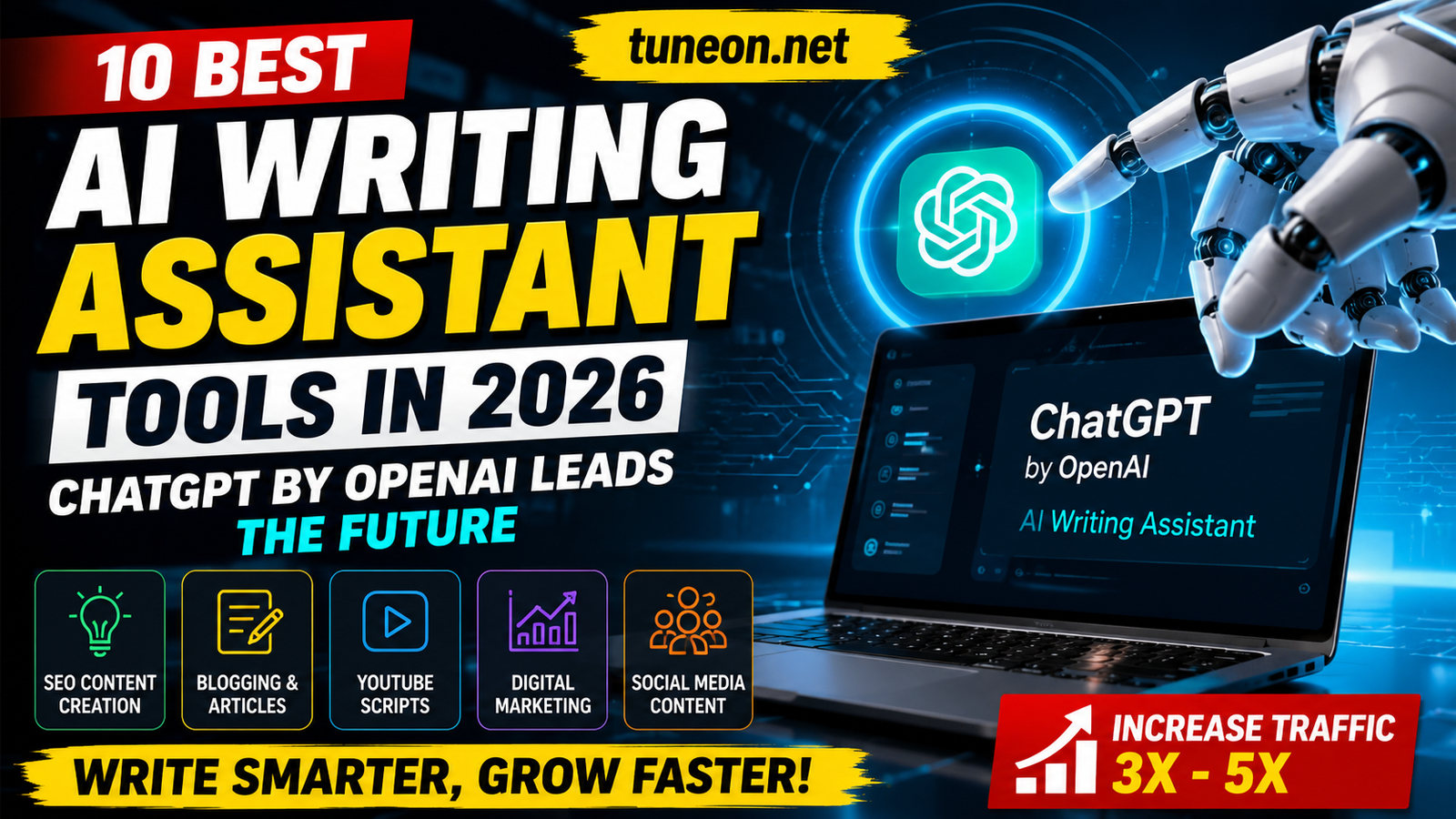 10 Best AI Writing Assistant Tools in 2026 – ChatGPT by OpenAI Leads the Future 2 Best AI Writing Assistant tools in 2026 including ChatGPT by OpenAI for SEO content creation and blogging