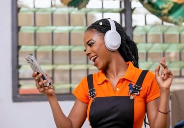 Radio studio and headphones representing Ghana radio listening