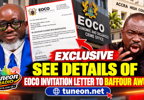 EOCO invitation letter to Baffour Awuah