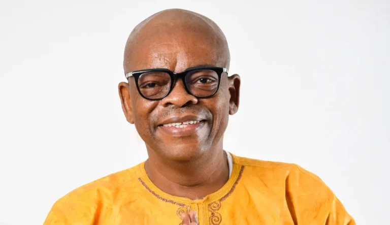 Portrait of Ghanaian actor, comedian and broadcaster Seth Kwame Dzokoto, known for Judge Koboo in Efiewura and the Edziban television programme; photo published by GBC.