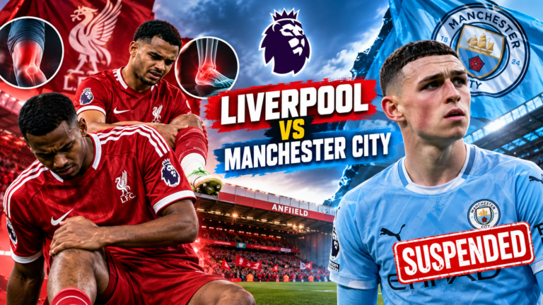 Liverpool vs Manchester City injury news ahead of the Premier League clash